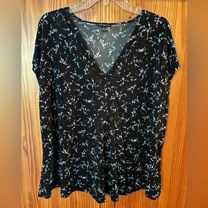 Lane Bryant Floral V-Neck Blouse